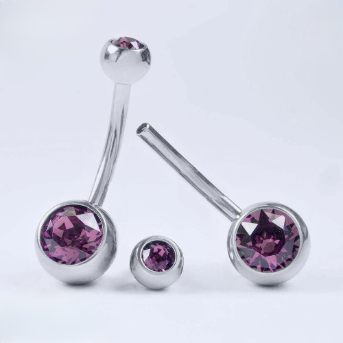 Банан Аметист 2 Самоцвета 1.6 мм (14 G) фото 2